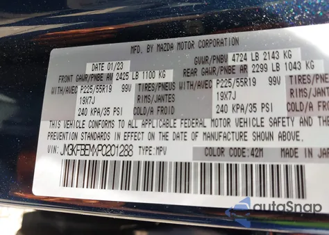 2023 Mazda Cx-5 2.5 S Premium Plus from USA, damaged, VIN JM3KFBEMXP0201288